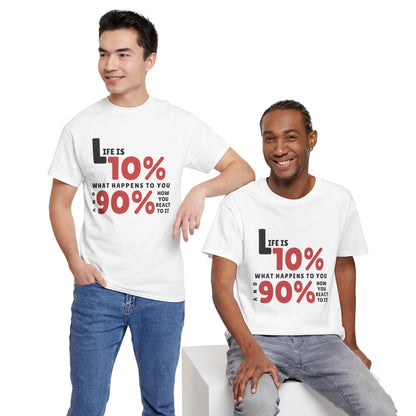 "90% Mindset" Motivational T-Shirt - White